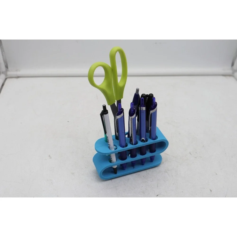 Modern Desktop Office Organizer - 3D Printed Pen/Pencil Holder - Turquoise - USA